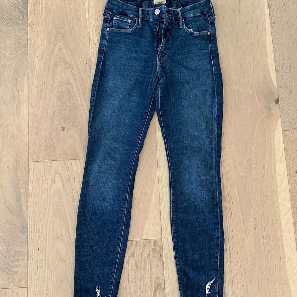 MOTHER Dark Blue Skinny Jeans